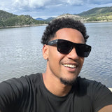 Ondarreta · gafas de sol cuadradas negras con protección UV400 y ribete metálico - Barlovento de Biar