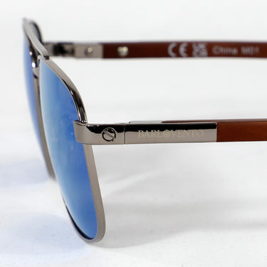 Oratori · gafas de sol grabadas con lentes azules y patillas de madera - Barlovento de Biar