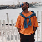 Oratori · gafas de sol grabadas con lentes azules y patillas de madera - Barlovento de Biar