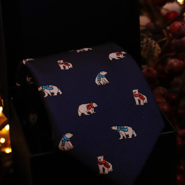 Oso Polar · corbata navideña azul - Barlovento de Biar