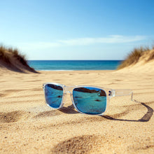 Oyambre · gafas de sol transparentes con lentes azules reflectantes