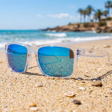 Oyambre · gafas de sol transparentes con lentes azules reflectantes