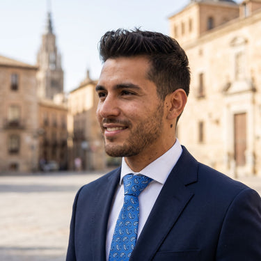 Padova · Gravata azul estilo italiano