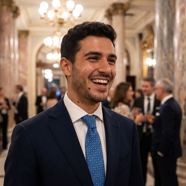 Pádua · Gravata azul estilo italiano