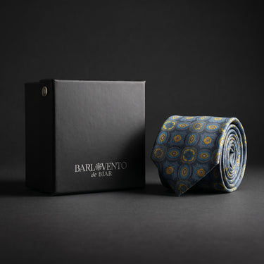 Palermo · Gravata azul e amarela estilo italiano