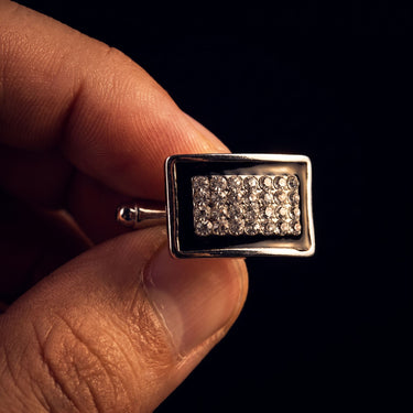 Pegasus · Rectangular cufflinks with simulated diamonds