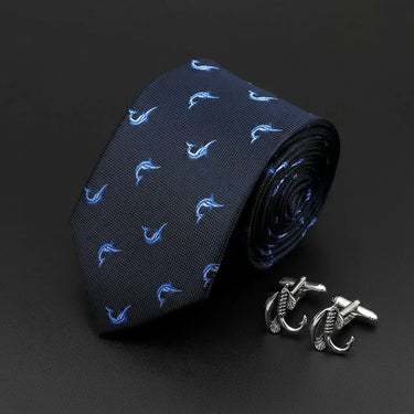 Conjunto de gravata e abotoaduras para pescadores