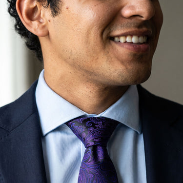 Picardy · corbata con estampado paisley morado