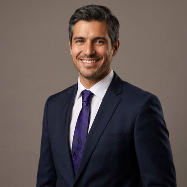 Picardy · corbata con estampado paisley morado