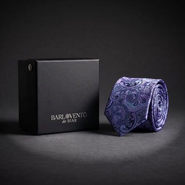 Pontoise · corbata con estampado paisley azul