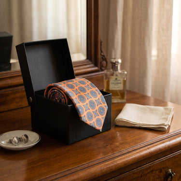 Positano · corbata estilo italiano naranja