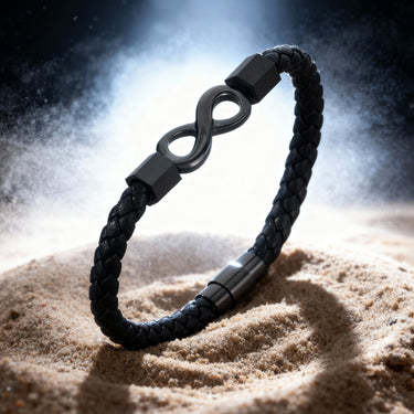 Pulsera Draco · Cuerda de cuero de vaca infinito