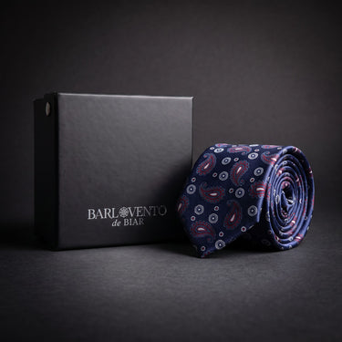 Quimper · Gravata azul com estampado paisley