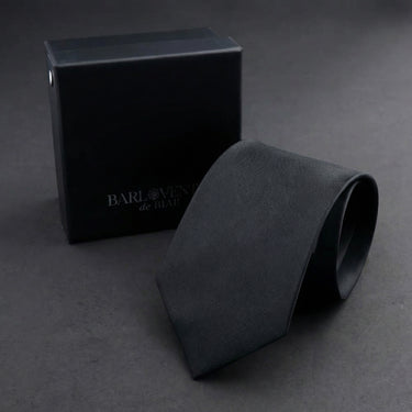 Randazzo · corbata de seda 100% pura, lisa y de estilo italiano, color negro