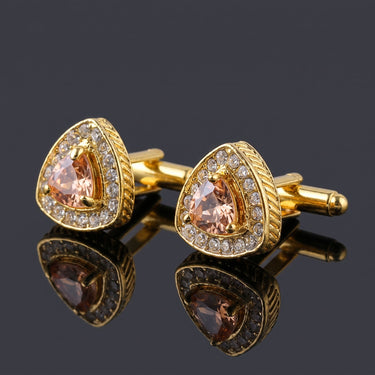 Regulus · Triangular cufflinks with simulated diamonds