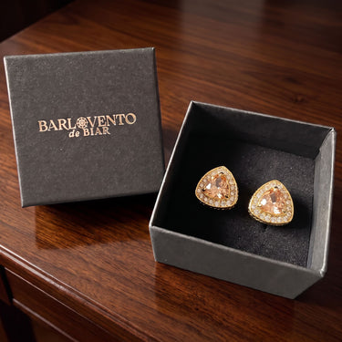 Regulus · Triangular cufflinks with simulated diamonds