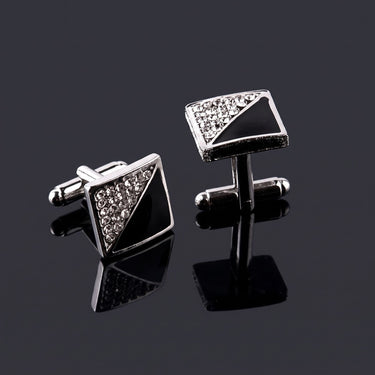 Rigel · Black square cufflinks with simulated diamonds