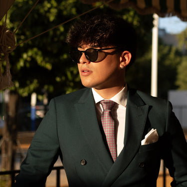 Roma · corbata italiana magenta con estampado geométrico - Barlovento de Biar