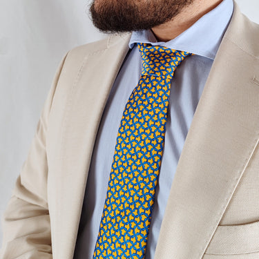 Rovigo · corbata amarilla y azul estilo italiano - Barlovento de Biar