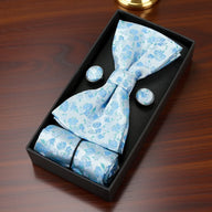Santa Barbara · Blue Floral Bow Tie Set