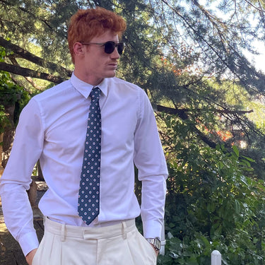 Taggia · corbata geométrica verde estilo italiano