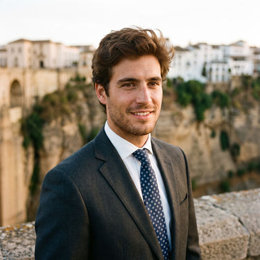 Tivoli · corbata floral azul estilo italiano