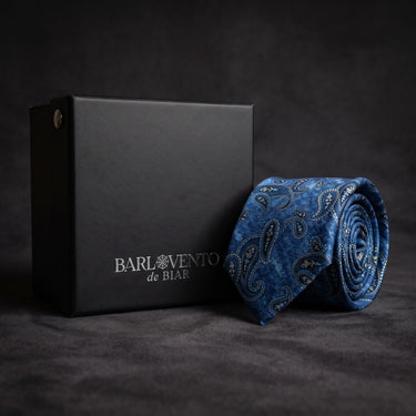 Gravata azul com estampado paisley em Toulouse