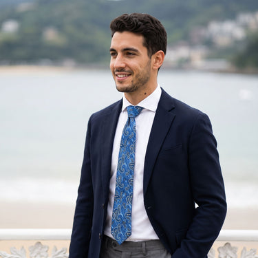 Gravata azul com estampado paisley em Toulouse