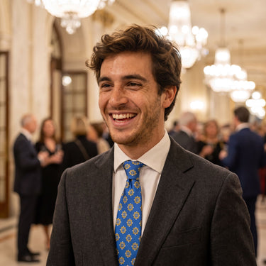 Gravata estilo italiano azul Treviglio