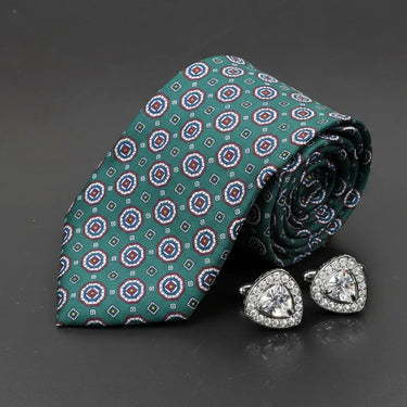 Gravata Varenna com abotoaduras de diamantes simulados