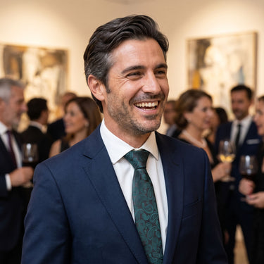 Versailles · corbata con estampado paisley verde