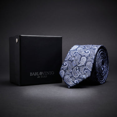 Vichy · corbata con estampado Paisley azul